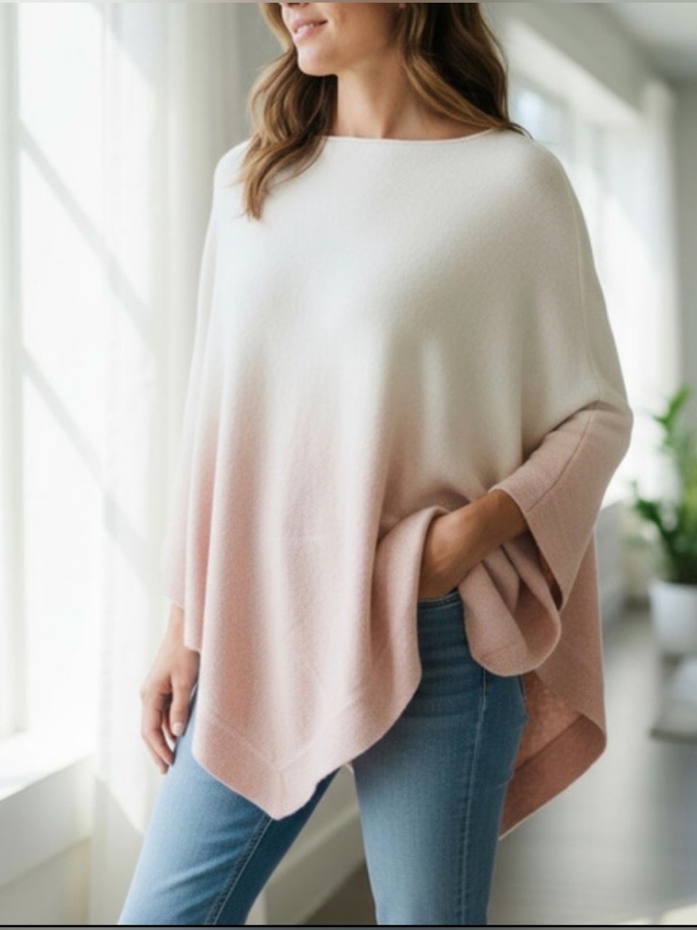*New* Barefoot Dreams CozyChic Ultra Lite Ocean Breeze Ombre Poncho, OS